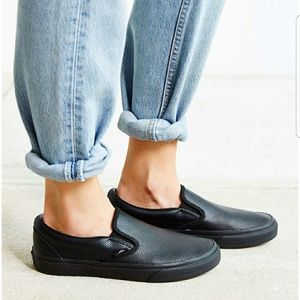 vans classic slip on black perforated leather vans classic slip on black perforated leather